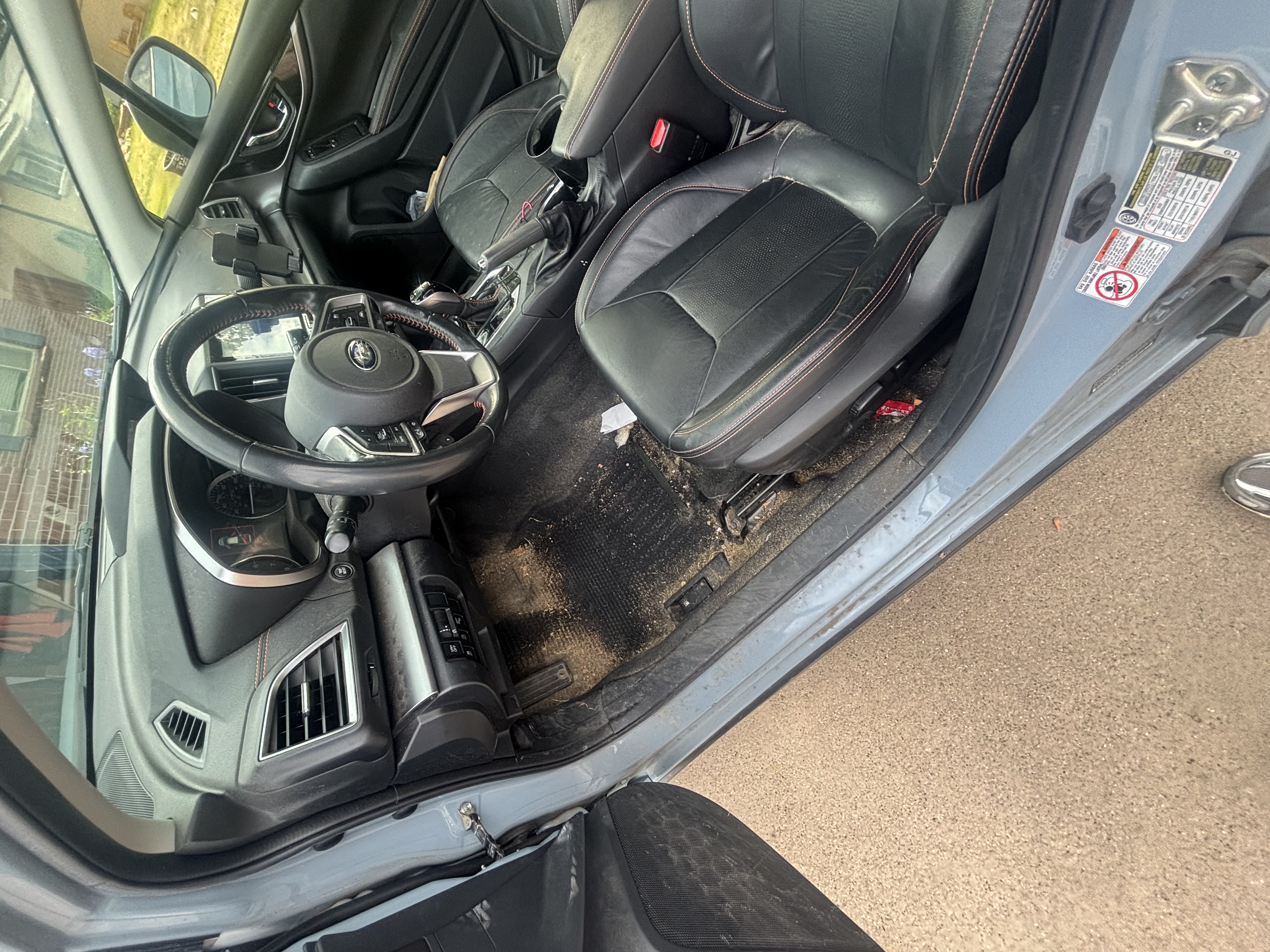 Front left door before cleaning